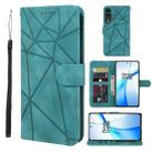 For OnePlus Ace 3V Skin Feel Geometric Lines Leather Phone Case(Green) - 1