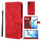 For OnePlus Nord CE4 Skin Feel Geometric Lines Leather Phone Case(Red) - 1