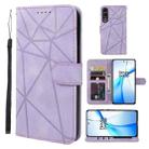 For OnePlus Nord CE4 Skin Feel Geometric Lines Leather Phone Case(Purple) - 1