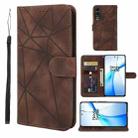 For OnePlus Nord CE4 Skin Feel Geometric Lines Leather Phone Case(Brown) - 1