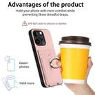For iPhone 15 Pro R20 Ring Card Holder Phone Case(Pink) - 3
