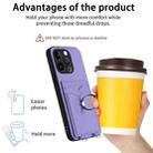 For iPhone 15 Pro R20 Ring Card Holder Phone Case(Purple) - 3