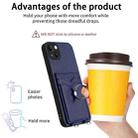 For iPhone 15 Plus R20 Ring Card Holder Phone Case(Blue) - 3