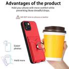 For iPhone 14 R20 Ring Card Holder Phone Case(Red) - 3