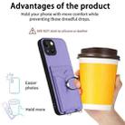 For iPhone 14 R20 Ring Card Holder Phone Case(Purple) - 3