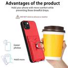 For iPhone 14 Plus R20 Ring Card Holder Phone Case(Red) - 3