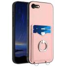 For iPhone SE 2022 / SE 2020 / 8 R20 Ring Card Holder Phone Case(Pink) - 1