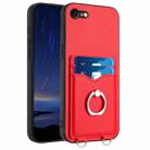 For iPhone SE 2022 / SE 2020 / 8 R20 Ring Card Holder Phone Case(Red) - 1