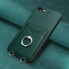 For iPhone SE 2022 / SE 2020 / 8 R20 Ring Card Holder Phone Case(Green) - 2