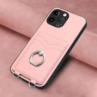 For iPhone 13 Pro Max R20 Ring Card Holder Phone Case(Pink) - 2