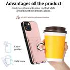 For iPhone 13 R20 Ring Card Holder Phone Case(Pink) - 3