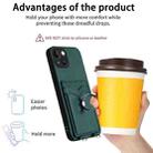 For iPhone 13 R20 Ring Card Holder Phone Case(Green) - 3