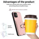 For iPhone 12 R20 Ring Card Holder Phone Case(Pink) - 3