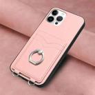 For iPhone 12 Pro Max R20 Ring Card Holder Phone Case(Pink) - 2