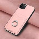For iPhone 11 Pro Max R20 Ring Card Holder Phone Case(Pink) - 2