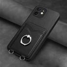 For iPhone 11 R20 Ring Card Holder Phone Case(Black) - 2