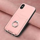 For iPhone XS / X R20 Ring Card Holder Phone Case(Pink) - 2