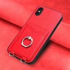 For iPhone XS / X R20 Ring Card Holder Phone Case(Red) - 2