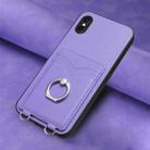 For iPhone XS / X R20 Ring Card Holder Phone Case(Purple) - 2