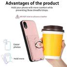 For iPhone XR R20 Ring Card Holder Phone Case(Pink) - 3