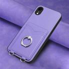 For iPhone XR R20 Ring Card Holder Phone Case(Purple) - 2