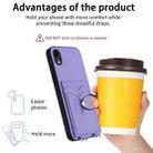 For iPhone XR R20 Ring Card Holder Phone Case(Purple) - 3