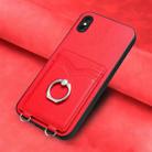 For iPhone XS Max R20 Ring Card Holder Phone Case(Red) - 2