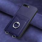 For iPhone 8 Plus / 7 Plus R20 Ring Card Holder Phone Case(Blue) - 2