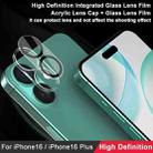 For iPhone 16 / 16 Plus imak High Definition Integrated Glass Lens Film - 3