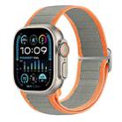 For Apple Watch Ultra 2 49mm Nylon Elastic Buckle Watch Band(Grey Orange) - 1