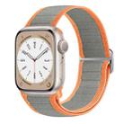 For Apple Watch Series 9 45mm Nylon Elastic Buckle Watch Band(Grey Orange) - 1