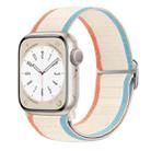 For Apple Watch Series 9 45mm Nylon Elastic Buckle Watch Band(Milky White) - 1