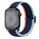 For Apple Watch Series 8 41mm Nylon Elastic Buckle Watch Band(Dark Navy Blue) - 1