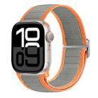 For Apple Watch Series 10 42mm Nylon Elastic Buckle Watch Band(Grey Orange) - 1