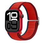 For Apple Watch Series 10 42mm Nylon Elastic Buckle Watch Band(Red) - 1