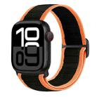 For Apple Watch Series 10 46mm Nylon Elastic Buckle Watch Band(Black Orange) - 1