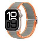 For Apple Watch Series 10 46mm Nylon Elastic Buckle Watch Band(Grey Orange) - 1