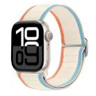 For Apple Watch Series 10 46mm Nylon Elastic Buckle Watch Band(Milky White) - 1