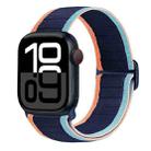 For Apple Watch Series 10 46mm Nylon Elastic Buckle Watch Band(Dark Navy Blue) - 1