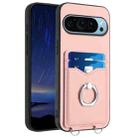 For Google Pixel 9 R20 Ring Card Holder Phone Case(Pink) - 1