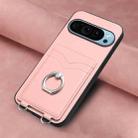 For Google Pixel 9 R20 Ring Card Holder Phone Case(Pink) - 2