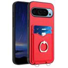 For Google Pixel 9 Pro R20 Ring Card Holder Phone Case(Red) - 1