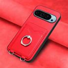 For Google Pixel 9 Pro R20 Ring Card Holder Phone Case(Red) - 2