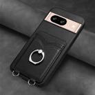 For Google Pixel 8 R20 Ring Card Holder Phone Case(Black) - 2