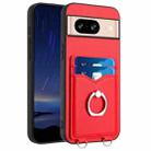 For Google Pixel 8 R20 Ring Card Holder Phone Case(Red) - 1