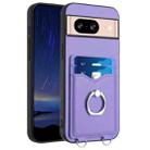 For Google Pixel 8 R20 Ring Card Holder Phone Case(Purple) - 1