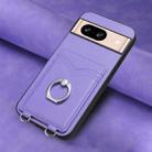 For Google Pixel 8 R20 Ring Card Holder Phone Case(Purple) - 2