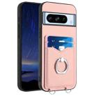 For Google Pixel 8 Pro R20 Ring Card Holder Phone Case(Pink) - 1