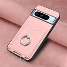 For Google Pixel 8 Pro R20 Ring Card Holder Phone Case(Pink) - 2
