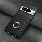 For Google Pixel 8 Pro R20 Ring Card Holder Phone Case(Black) - 2